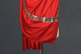 Antique pashmina trim red shawl 40x80 inch