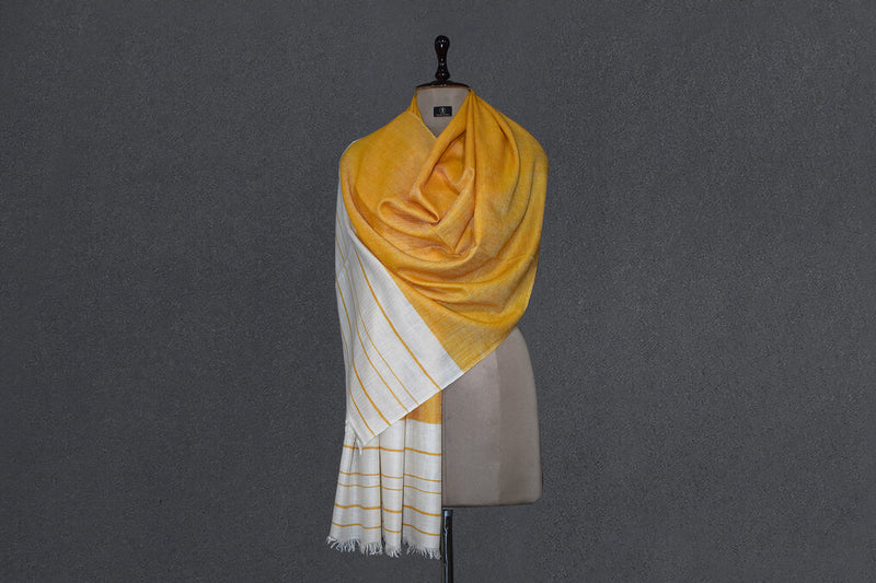 Pashmina handwoven lemon stole 28x80 inch