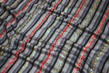 hand Embroidered stripes womens  shawl 40"x80"