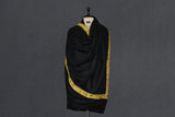 Cashmere hand embroidered black trim shawl 40X80 inch