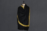 Cashmere hand embroidered black trim shawl 40X80 inch