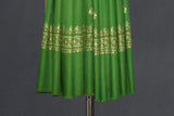 Green hand embroidered shawl fine wool 40x80 inch