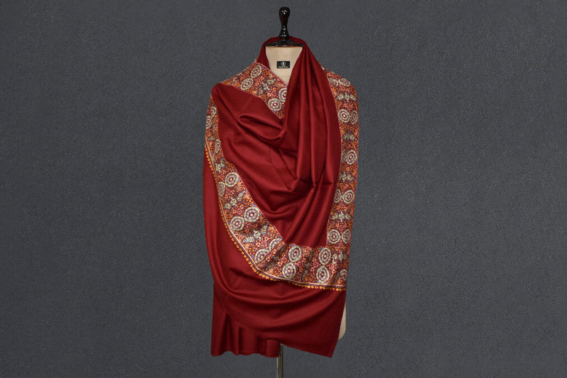 hand embroidered pashmina shawl 40X80 inch