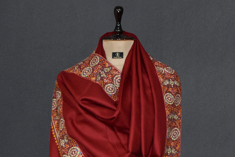 hand embroidered pashmina shawl 40X80 inch