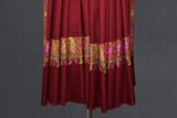 Embroidered pashmina maroon shawl 40X80 inch