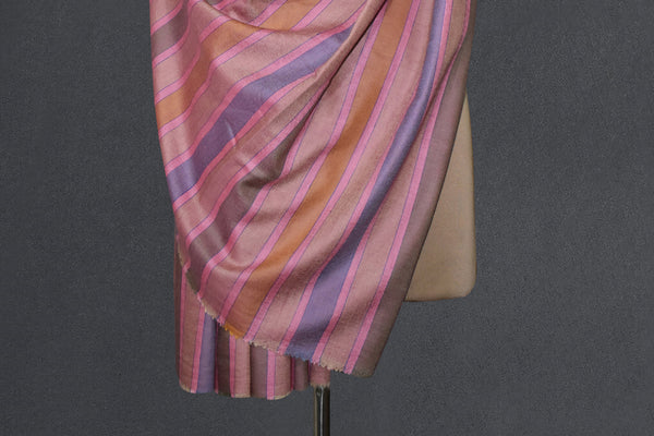 Hand woven pashmina stripe shawl 40x80 inch NOOR