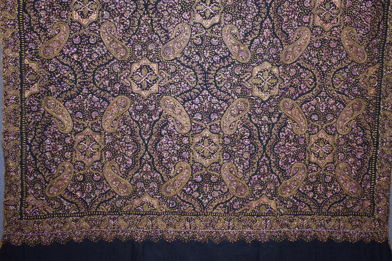 Pashmina hand embroidered shawl jamma 40x80 inch