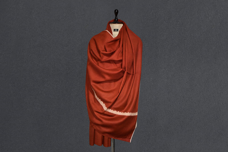 Antique shawl finewool trim 28x80 inch