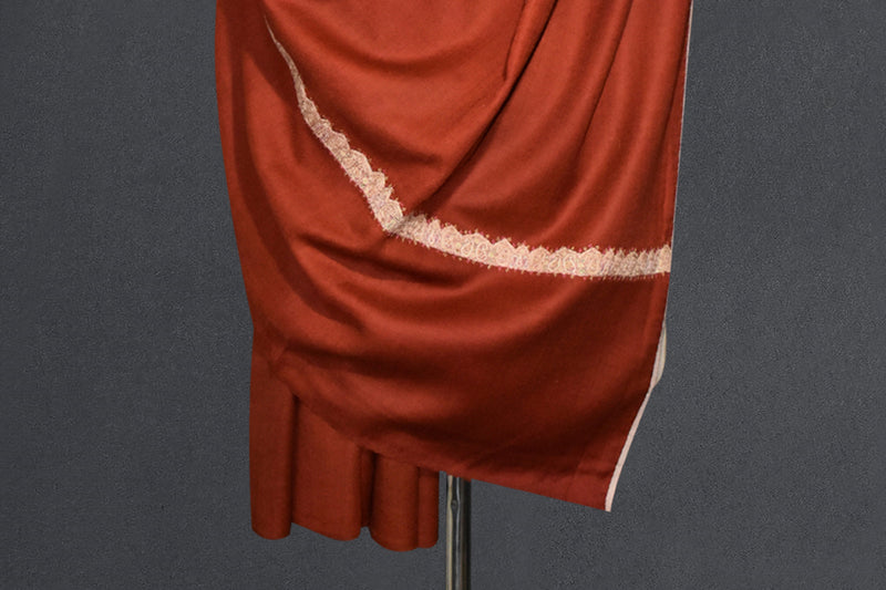 Antique shawl finewool trim 28x80 inch