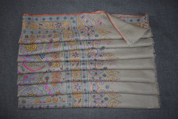 Embroidered pashmina jammawar shawl 40X80 inch