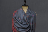 Pashmina hand embroidered grey shawl  40x80 inch