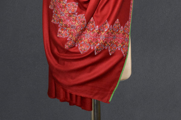 Hand embroidered pashmina shawl 40X80 inch