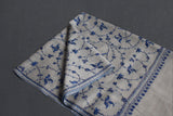cashmere embroidered fine wool stole  28x80 inch