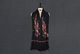 Embroidered fine wool black stole 28x80 inch