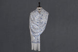 cashmere embroidered fine wool stole  28x80 inch