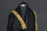 Cashmere hand embroidered black trim shawl 40X80 inch