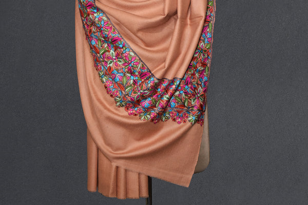 Pashmina Hand embroidered dordar shawl 40X80 inch