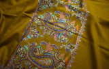 Pashmina hand embroidered mustard shawl  40x80 inch