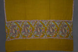 Pashmina hand embroidered mustard shawl  40x80 inch