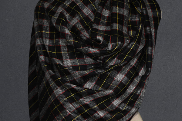 Pashmina check stole handwoven 28x80 inch