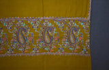 Pashmina hand embroidered mustard shawl  40x80 inch