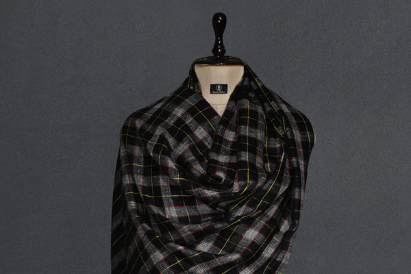 Pashmina check stole handwoven 28x80 inch