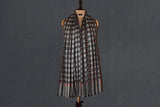 Fine wool Embroidered check shawl 40"x80"