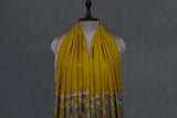 Pashmina hand embroidered mustard shawl  40x80 inch