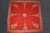 Antique hand embroidered textile 48x48 inch