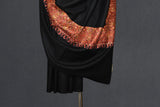 Pashmina hand embroidered black paldar shawl  40x80 inch
