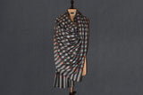 Fine wool Embroidered check shawl 40"x80"