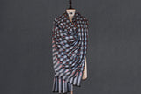 Fine wool Embroidered check shawl 40"x80"