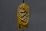 Pashmina hand embroidered mustard shawl  40x80 inch