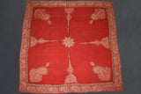 Antique hand embroidered textile 48x48 inch