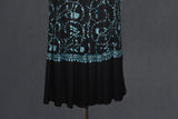 Embroidered fine wool black stole 28x80 inch