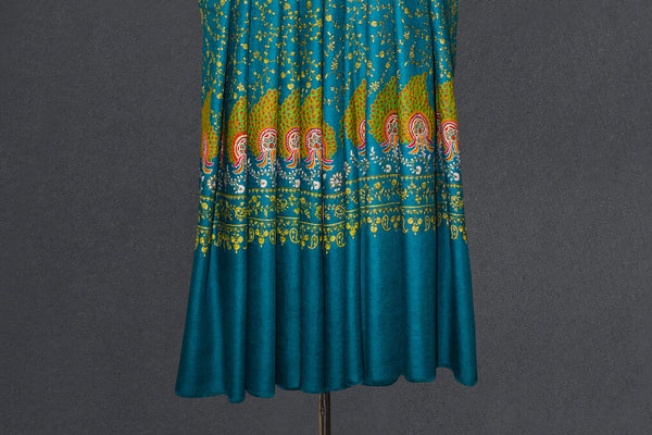 embroidered pashmina green designdar shawl 40X80 inch