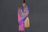 Pashmina check stole handwoven 28x80 inch