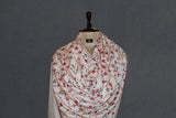 cashmere embroidered fine wool stole white 28x80 inch