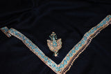 embroidered pashmina black shawl 40X80 inch