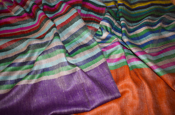 Pashmina check stole handwoven 28x80 inch