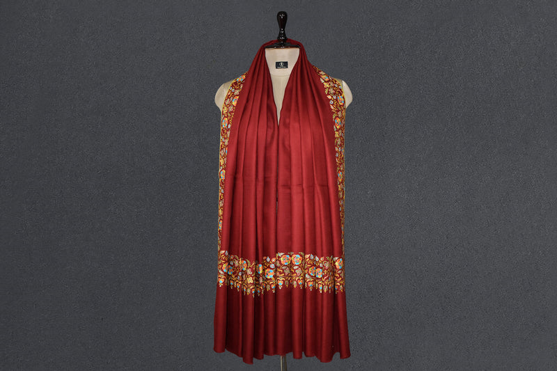 Pashmina Hand embroidered dordar shawl 40X80 inch