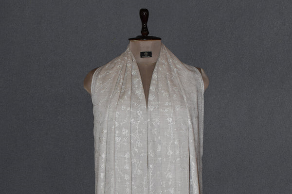 cashmere embroidered fine wool ton ton stole  28x80 inch