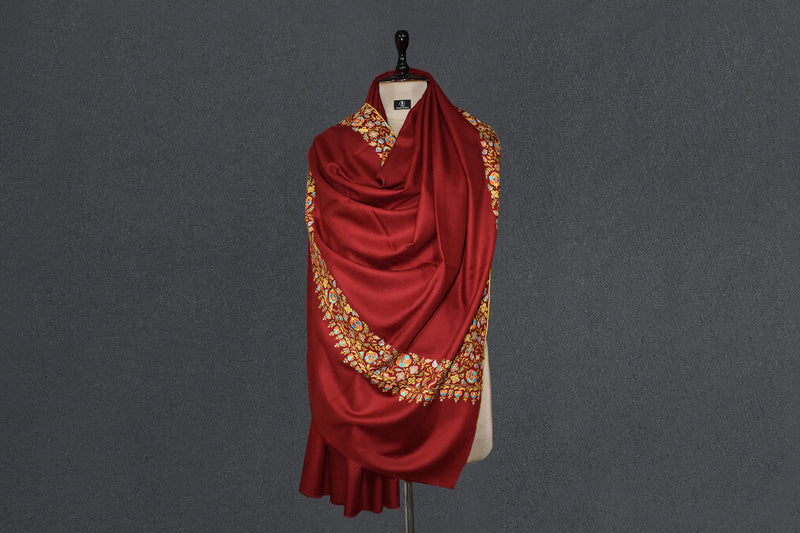 Pashmina Hand embroidered dordar shawl 40X80 inch