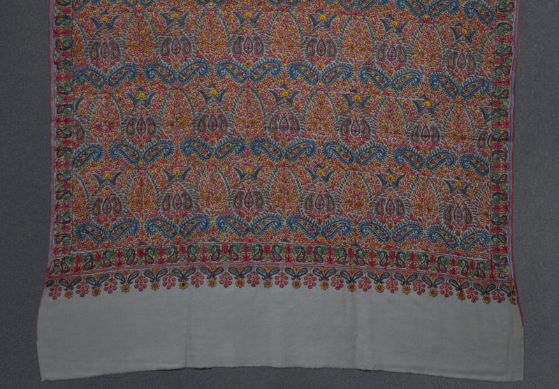 Pashmina hand embroidered jamawar shawl  40x80 inch