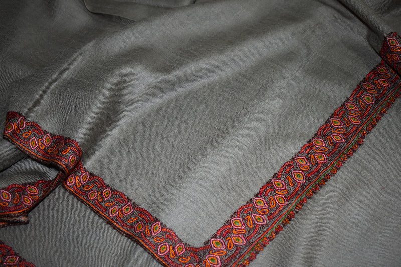embroidered pashmina natural shawl 40X80 inch