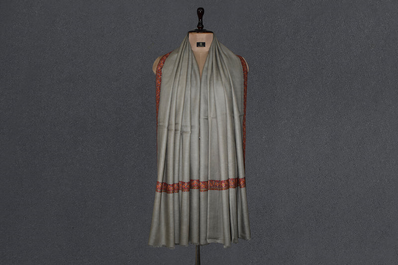 embroidered pashmina natural shawl 40X80 inch