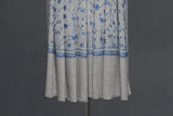 Embroidered fine wool stole 28x80 inch