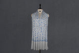 Embroidered fine wool stole 28x80 inch