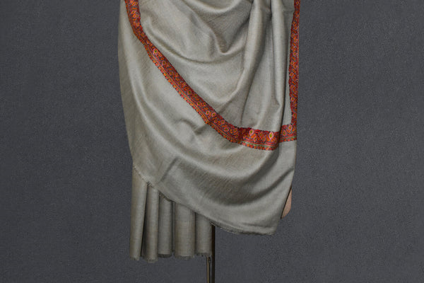 embroidered pashmina natural shawl 40X80 inch