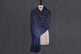 Pashmina check stole handwoven 28x80 inch